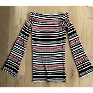 Free People Portland Off the Shoulder Striped Top - Size Large